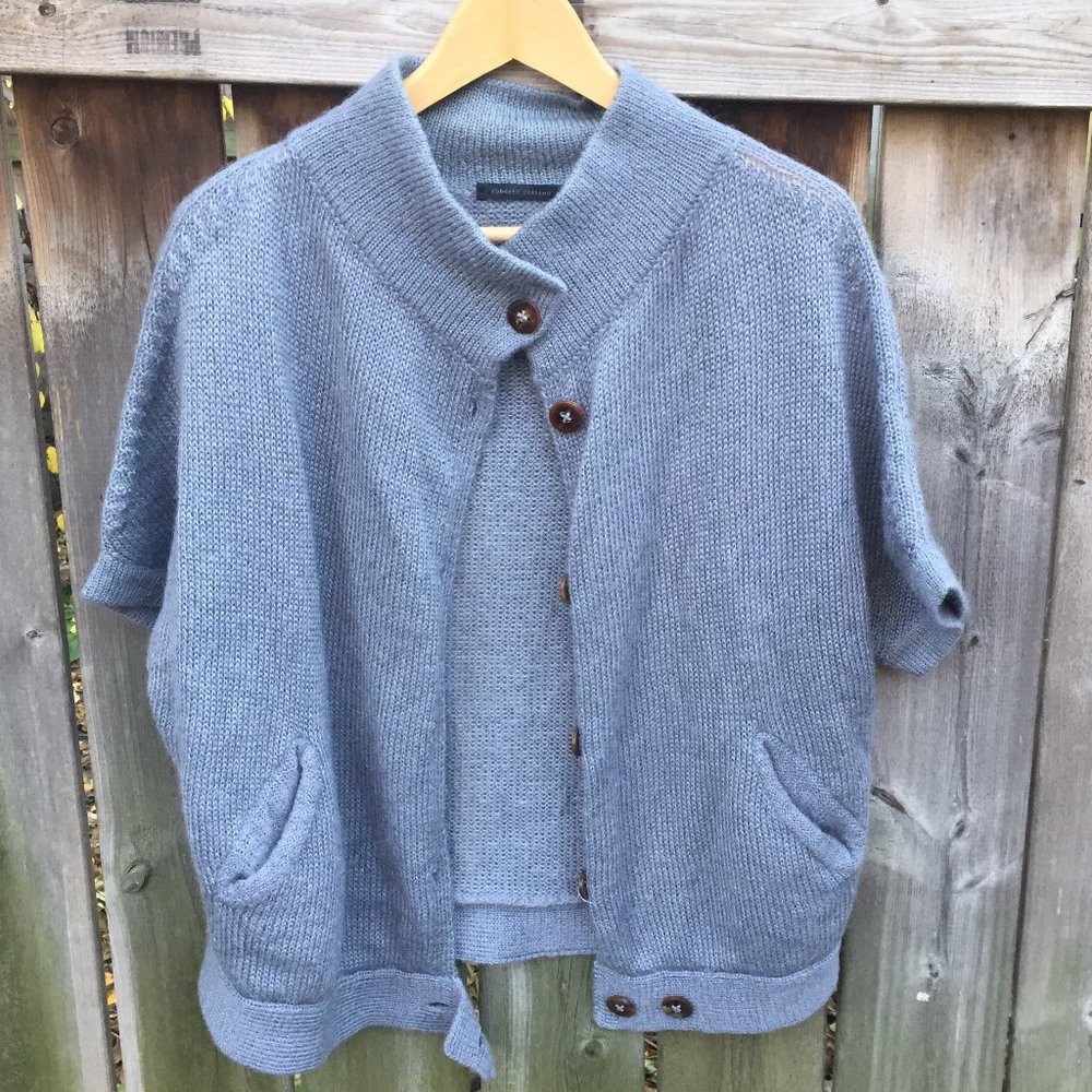 Roberto Collina grey mohair & wool cardigan w/pockets - size M